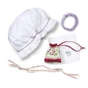 AMERICAN GIRL DOLL FELICITY'S MEET ACCESSORIES~CAP~GARTERS~PURSE~COIN~CHOKER
